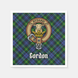 Clan Gordon Wappen über Tartan Serviette
