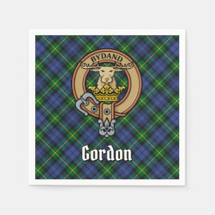 Clan Gordon Wappen über Tartan Serviette