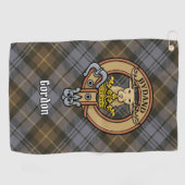 Clan Gordon Wappen über Wetterfertiges Tartan Golf Golfhandtuch (Horizontal)