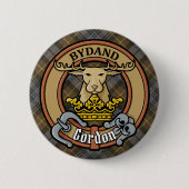 Clan Gordon Wappen über Wetterfest Tartan Button (Vorderseite)