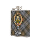 Clan Gordon Wappen über Wetterfest Tartan Flachmann (Links)