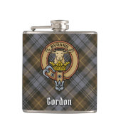 Clan Gordon Wappen über Wetterfest Tartan Flachmann (Vorderseite)