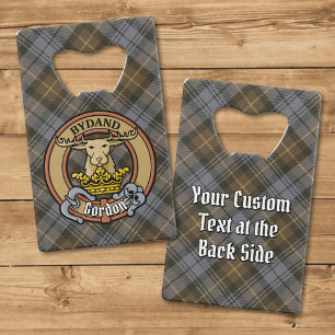 Clan Gordon Wappen über Wetterfest Tartan Geldbeutel Flaschenöffner