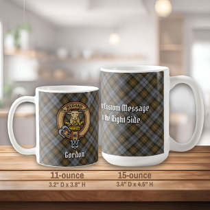 Clan Gordon Wappen über Wetterfest Tartan Kaffeetasse