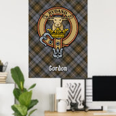 Clan Gordon Wappen über Wetterfest Tartan Poster (Heimbüro)