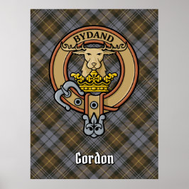 Clan Gordon Wappen über Wetterfest Tartan Poster