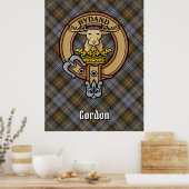Clan Gordon Wappen über Wetterfest Tartan Poster (Küche)