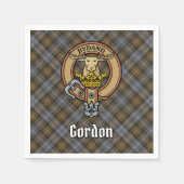 Clan Gordon Wappen über Wetterfest Tartan Serviette (Vorderseite)