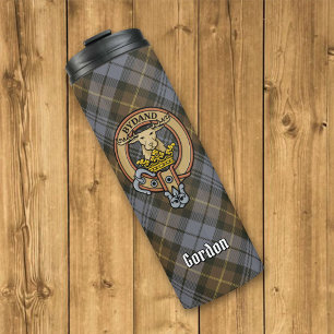 Clan Gordon Wappen über Wetterfest Tartan Thermosbecher