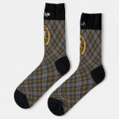 Clan Gordon Wappen über Wetterjagd Tartan Socken (Linkes Detail)