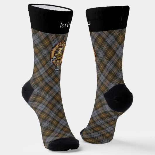 Clan Gordon Wappen über Wetterjagd Tartan Socken (Gewinkelt)