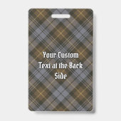 Clan Gordon Weathered Tartan Abzeichen Ausweis (Rückseite)