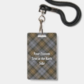 Clan Gordon Weathered Tartan Abzeichen Ausweis (Rückseite mit Lanyard)