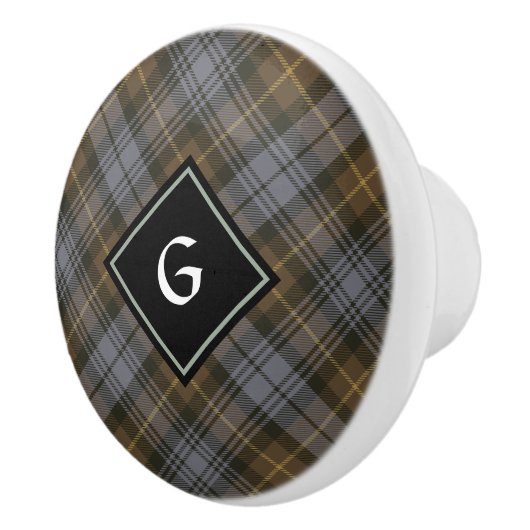 Clan Gordon Weathered Tartan Keramik Knob Keramikknauf (Rechts)