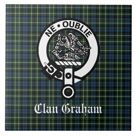 Clan Graham Montrose Tartan & Wappen Fliese (Vorderseite)