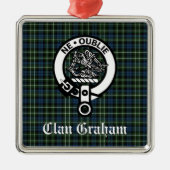 Clan Graham Montrose Tartan & Wappen Personalisier Ornament Aus Metall (Vorne)