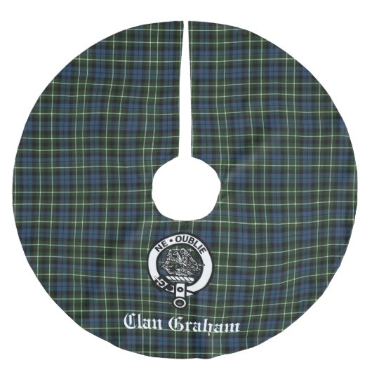 Clan Graham Montrose Tartan & Wappen Polyester Weihnachtsbaumdecke (Vorderseite)
