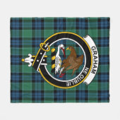 Clan Graham of Menteith Ancient Tartan Kariert Fleecedecke (Vorderseite (Horizontal))