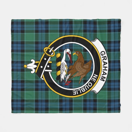 Clan Graham of Menteith Ancient Tartan Kariert Fleecedecke (Vorderseite (Horizontal))