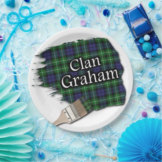 Clan Graham Scottish Tartan Paint Brush Pappteller (Party)