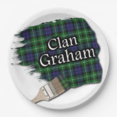 Clan Graham Scottish Tartan Paint Brush Pappteller (Vorderseite)