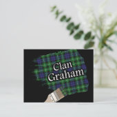 Clan Graham Scottish Tartan Paint Brush Postkarte (Stehend Vorderseite)
