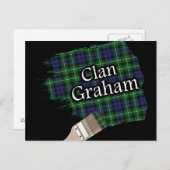 Clan Graham Scottish Tartan Paint Brush Postkarte (Vorne/Hinten)