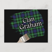 Clan Graham Scottish Tartan Paint Brush Postkarte (Vorderseite)