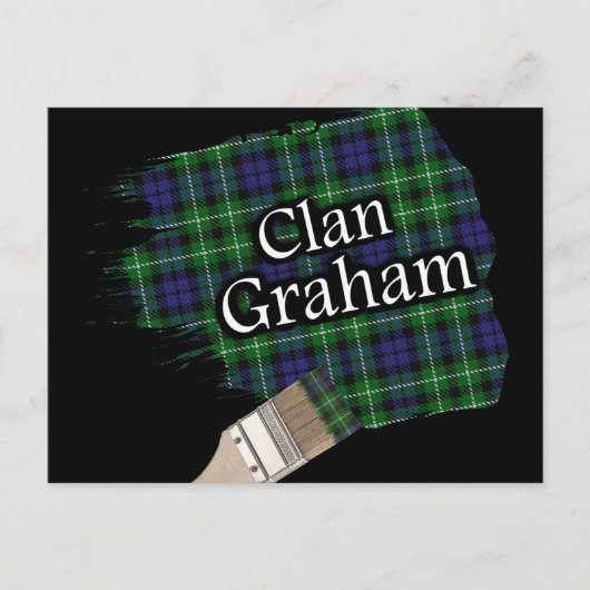 Clan Graham Scottish Tartan Paint Brush Postkarte (Vorderseite)