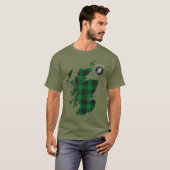 Clan Graham Tartan Karte und Wappen T - Shirt (Vorne ganz)
