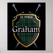 Clan Graham Tartan Scottish Shield & Schwerter Poster (Vorne)