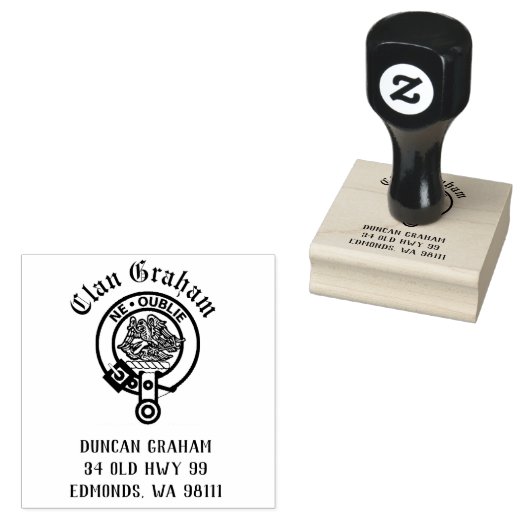 Clan Graham Wappen Abzeichen Anpassbare Gummi-Brie Gummistempel (Stempel)