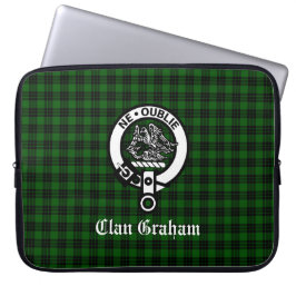 Clan Graham Wappen Abzeichen und Tartan Laptopschutzhülle
