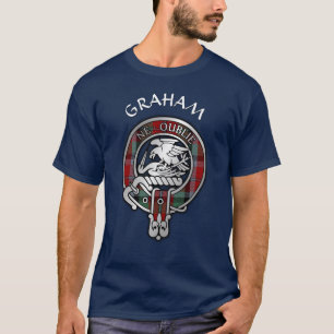 Clan Graham Wappen & Red Tartan T - Shirt