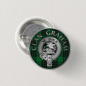 Clan Graham Wappen & Tartan Button (Vorne & Hinten)