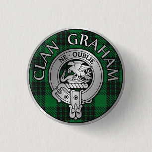 Clan Graham Wappen & Tartan Button