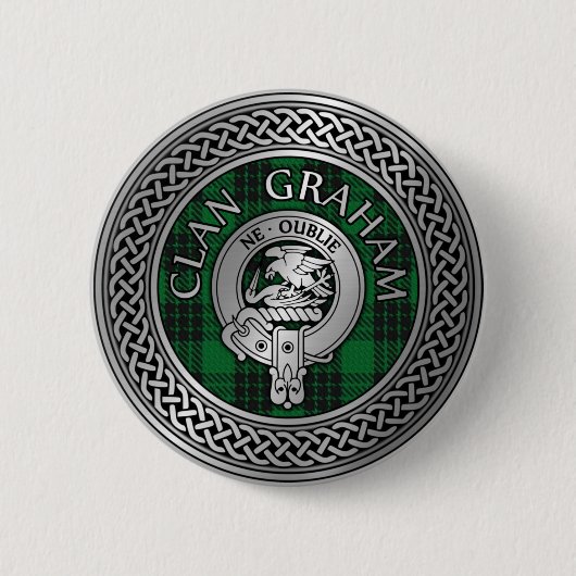 Clan Graham Wappen & Tartan Knot Button (Vorderseite)
