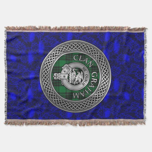 Clan Graham Wappen & Tartan Knot Decke (Vorderseite)