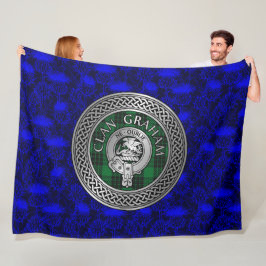 Clan Graham Wappen & Tartan Knot Fleecedecke