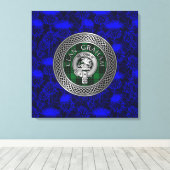 Clan Graham Wappen & Tartan Knot on Thistle Leinwanddruck (Insitu (Holzboden))