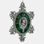 Clan Graham Wappen & Tartan Schneeflocken Zinn-Ornament (Links)