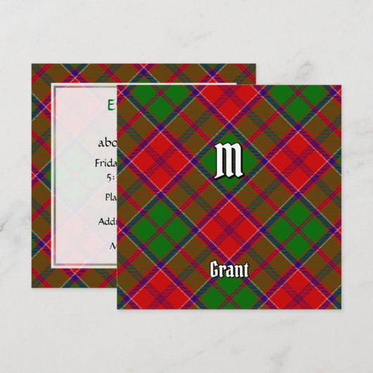 Clan Grant Tartan Einladung (Vorne/Hinten)