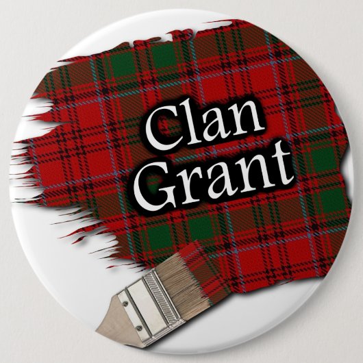 Clan Grant Tartan Paint Brush Button (Vorderseite)