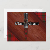 Clan Grant Tartan Sgian Dubh Blade Postkarte (Vorne/Hinten)
