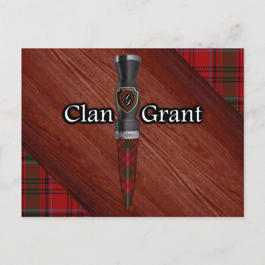 Clan Grant Tartan Sgian Dubh Blade Postkarte (Vorderseite)