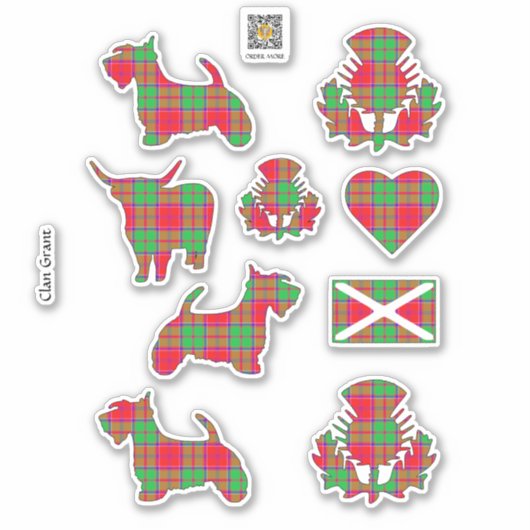 Clan Grant Tartan Sticker (Vorderseite)