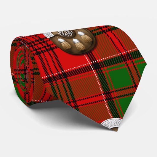 Clan-Grant Tartan und Sporran Krawatte (Gerollt)