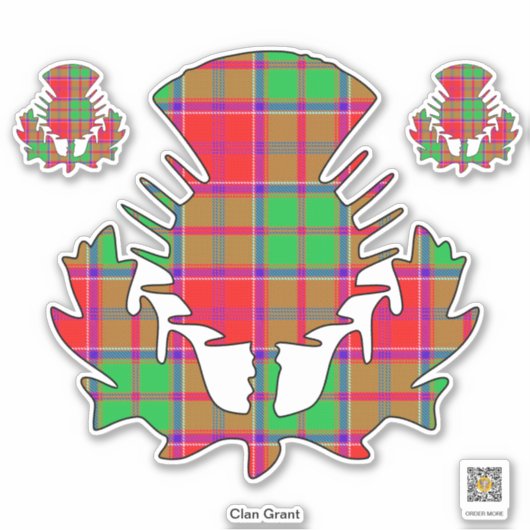 Clan Grant Thistle Sticker (Vorderseite)