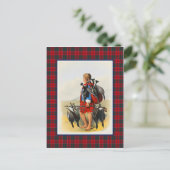 Clan Grant Vintag Illustration Tartan Frame Postkarte (Stehend Vorderseite)
