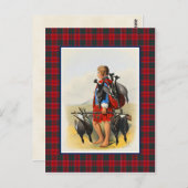 Clan Grant Vintag Illustration Tartan Frame Postkarte (Vorne/Hinten)